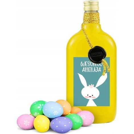 10 klassische Glasflaschen 500 ml, verziert mit Osteraufkleber BO-18 (1/3)