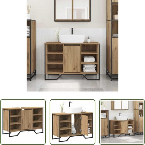 Holz Waschbecken Schrank - Waschbeckenschrank Artisan-Eiche 91 x 35 x 60 cm Holzwerkstoff (1/5)