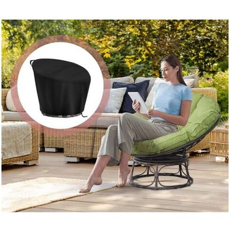 Housse de protection pour fauteuil papasan, en rotin, imperméable, coupe-vent, durable, pour fauteuil suspendu - Pour fauteuil suspendu - 119 x 89/46 cm (1/5)