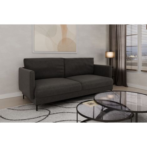 Sofa Designersofa HELMER 3-Sitzer Stoff Vibe Anthrazit