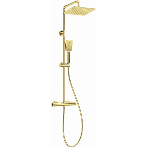 Duschsystem, mit Duscharmatur, thermostatisch Gold (1/2)