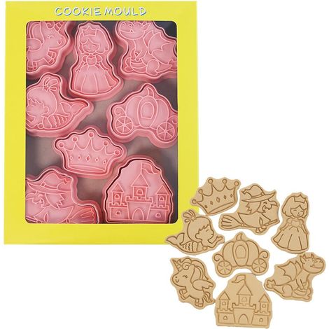 8 Pièces Emporte-Pièces 3D Dinosaure pour Biscuits, Fruits et Légumes, Moule à Gâteau Anniversaire, Tampon à Main pour Pâtisserie (1/5)