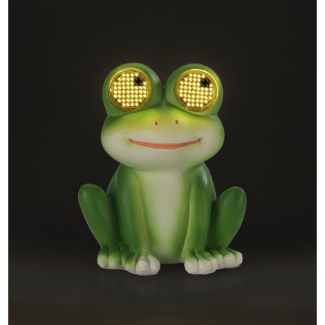 Solarfigur Gartenfigur Frosch LED, mit leuchtenden Augen, 11,8 cm x 13,5 cm (1/5)