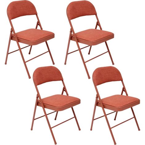 Lot de 4 chaises pliantes en tissu chiné FLEXY (1/5)