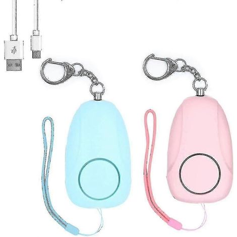 Alarme personnelle - Alarme d'autodéfense rechargeable 130 dB avec porte-clés, sécurité (1/5)