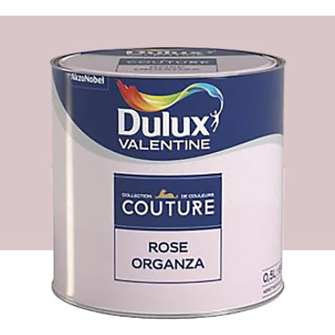 Peinture murale couleur satin 0,5 L – Aspect velouté – Confort d'application sur murs et boiseries – Dulux Valentine Couture Rose organza (1/2)