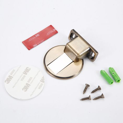 Unsichtbarer Türstopper, magnetischer Türstopper aus Edelstahl, mit Kleber, kein Bohren erforderlich, geeignet für Türspalten zwischen ca. 0,2–0,4 cm (5 Stück, Bronze) (1/5)