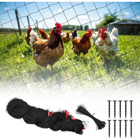 Filet de Protection pour Jardin et Verger, Filet Anti-Oiseaux Résistant, Mailles de 5cm, Filet pour Volaille et Bassin, 7,5m x 7,5m (1/5)
