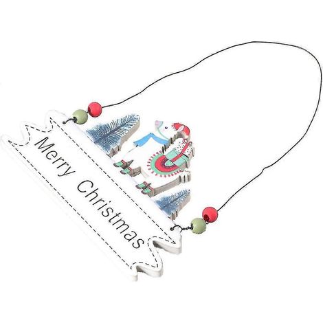 Plaque murale en bois « Joyeux Noël » avec alpaga, décoration de porte d'entrée (blanche) (1 pièce) (1/5)