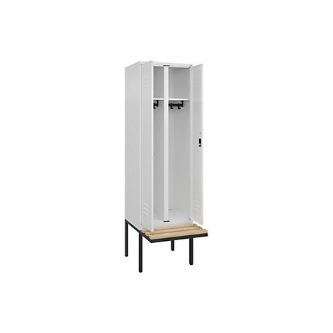 C+P Armadietto sporco/pulito Classic PLUS con panca parete (1/3)