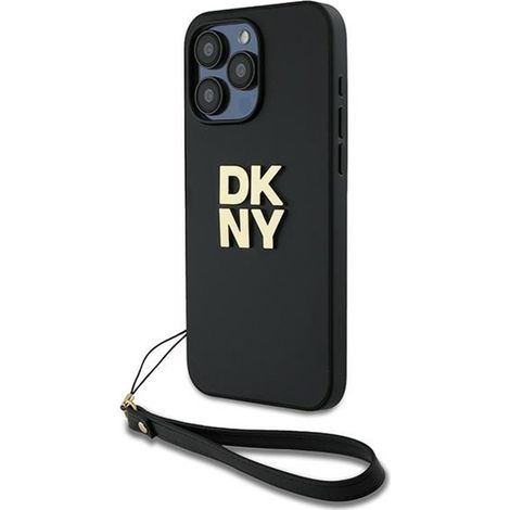 Correa de muñeca DKNY con logo - Funda para iPhone 15 Pro Max (Negra) (1/5)