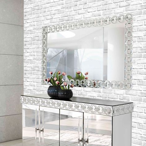 Papier peint adhésif brique blanche unique pour salon, chambre, restaurant, décoration murale moderne (1/5)
