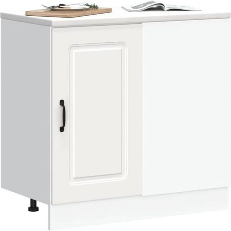 Armoires de Cuisine Blanches en Bois d'Ingénierie, Meubles de Rangement Modernes et Durables pour la Maison (1/5)