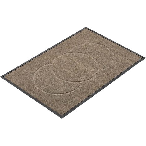 Mophorn Schmutzfangmatte, 1194x813 mm, Fußmatte für Innen- und Außenbereiche, 7 mm dicke Sauberlaufmatte, elegante Türmatte mit rutschfester TPE-Rückseite, waschbarer Eingangsteppich für Flur, Braun