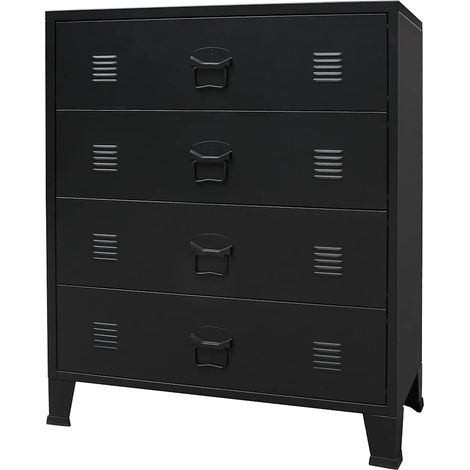 Maison Exclusive - Cassettiera in Metallo in Stile Industriale 78x40x93 cm Nera