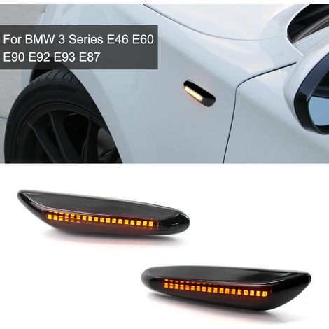 2 pièces feu de position latéral LED fumée, lampe de clignotant, pour BMW série 3 E46 E60 E90 E92 E93 E87 (1/5)