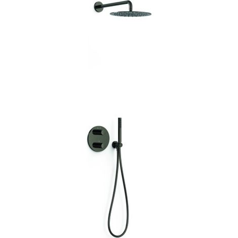 Kit robinet thermostatique encastré 2 voies pour douche Therm-box Noir Métallisé - TRES 26235004KM