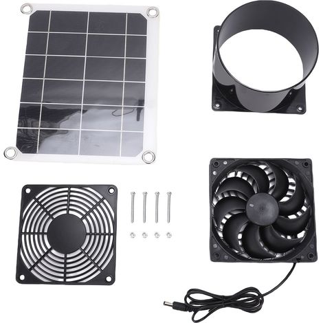 Ortviai Ventilateur d’Extraction Solaire 10 W pour Serre, Poulailler et Abri – Panneau Monocristallin, Facile à Installer