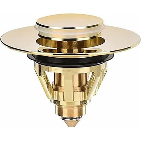 Universal sink drain plug - Valve stopper - Sink - Anti-clogging brass strainer - Sink plug - Sink drain plug (gold) (1/5)