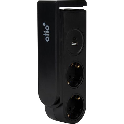 Multiprise 2 prises Schuko 16A + 2 USB A+C - Gekko - Noir - (1/5)