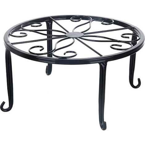 Filiyano – Support à plantes en fer forgé, porte-fleurs pour balcon, étagère ronde en métal durable pour la maison et le jardin, support pour bonsaï (1/4)