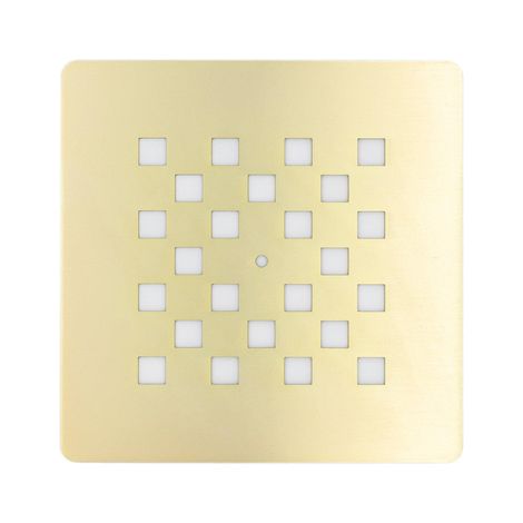 Fortifura – Grille d'évacuation carrée 13,1 x 13,1 cm – Laiton brossé – Résistante à la corrosion – Pour drainage efficace