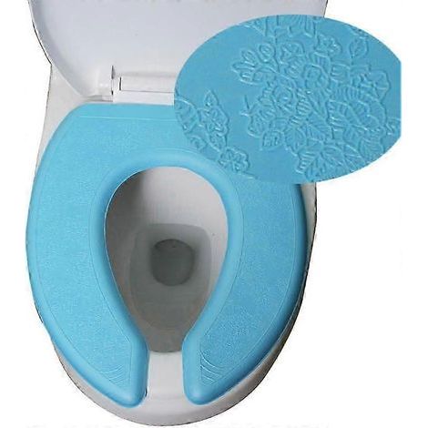 Universal Waterproof EVA Foam Toilet Seat Cushion WC Seat Cover Toilet Seat Cushion Pad Paste-type Washable Toilet Seat Mat Pad Waterproof One Size Bl (1/5)