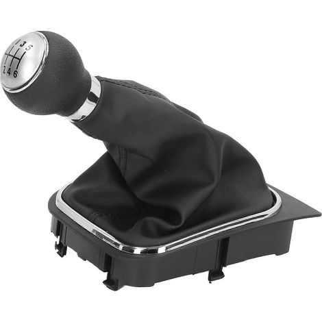 6-Gang-Schaltgetriebe-Schalthebel mit Ledermanschette, Ersatzteilset für Audi A5 2005-2010, Auto-Innenausstattung, Hebelmanschette, schwarze Zierleiste, eleganter Schutz. (1/5)