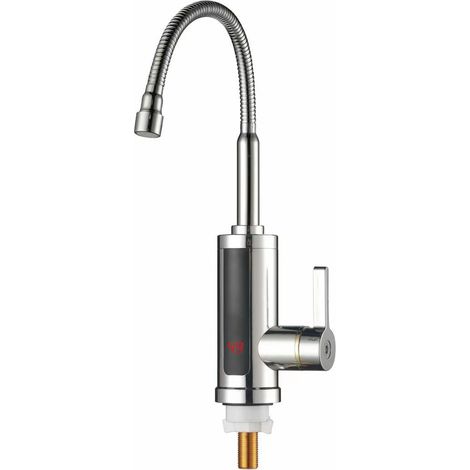 RHG Robinet de chauffe-eau instantané robinet électrique avec chauffe-eau instantané Chauffe-eau 3000W Affichage de la température à LED mitigeur mitigeur robinet de cuisine (sans conduite d'eau) (1/5)