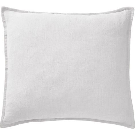 Lot de 2 taies d'oreillers 60 x 60 cm en lin lavé blanc - LUISA (1/5)