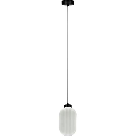 Suspension minimaliste noir/blanc verre E27 Kaja Vilar (1/5)