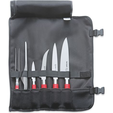 F. DICK Messerset Red Spirit (Rolltasche, Fl.gabel, 4 Messer, Pinzette, 56° HRC) (1/2)