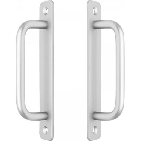 Lot de 2 poignées de porte coulissante en alliage d'aluminium, trou central de 128 mm, pour placard, cuisine, placard, longueur de 15 cm (argenté) (1/5)