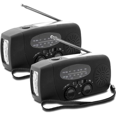 Radio à manivelle avec chargeur solaire, source d'alimentation de secours et batterie externe. (1/5)