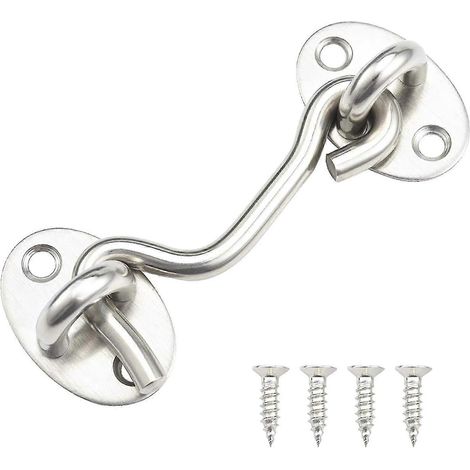 Verrou de sécurité pour fenêtre, 75 mm, en acier inoxydable, couleur argent, pour installation domestique et usage quotidien.-AquaForge (1/5)