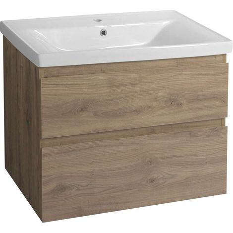 Aqualine Altair - Meuble pour lavabo 60x78x45 cm, 2 tiroirs, chêne emporio AI380 (1/5)