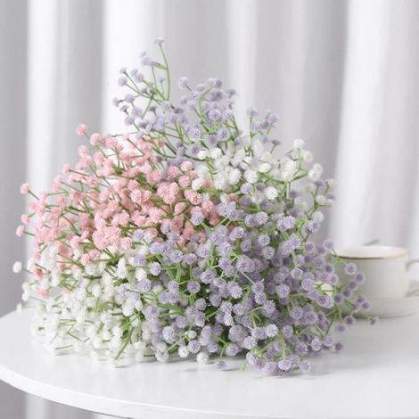 Gypsophile - Fleurs Artificielles - Rose - 60 cm - Décoration Intérieure Mariage Bricolage Floral - 10 Pièces (1/4)