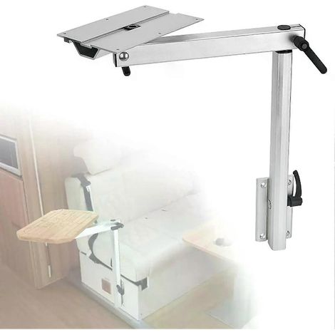 Abnehmbares Tischbein aus Aluminiumlegierung, weiß, 360° drehbar, teleskopierbar, für Yachten, Wohnmobile und Reisemobile (1/4)
