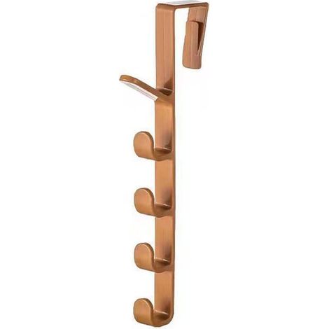 Crochet Sans Perçage - Adhésif Renforcé pour Porte Cuisine Salle de Bains Armoire - 27,8 x 5 cm et 13 x 8 cm - 1 pièce (1/5)