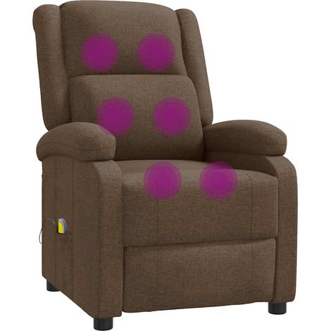 vidaXL Fauteuil de massage Marron Tissu (1/5)