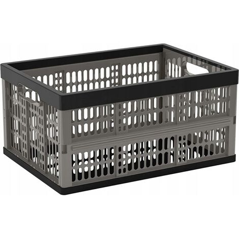 CEP 8802 CAISSE PLIANTE ULTRA-RÉSISTANTE/LÉGÈRE 45,7 X 34,5 X 23,5 CM NOIR/GRIS (1/2)