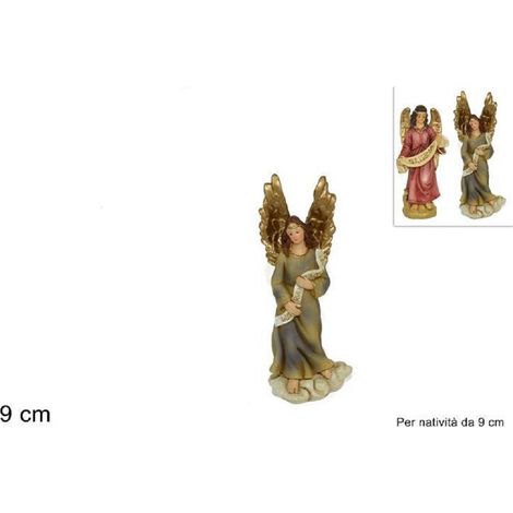 TRADE SHOP - Statuina Angelo 9 Cm Per Presepe In Resina Decoro Natale Natalizio Nativita' - (1/2)