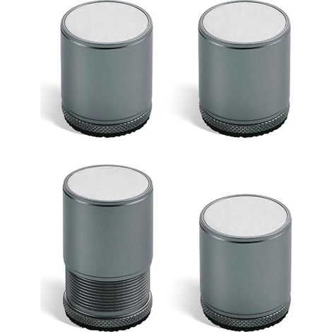 Metall-Möbelfüße – Höhenverstellbar – Selbstklebend – 4er-Set – Grau (1/5)