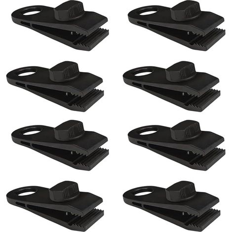 Lot de 8 clips de tendeur de bâche - Mise à niveau multifonction - Fixation de bâche de tente - Clips de tente - Clips de tente en plastique - Pour tente, auvents, couvertures (1/5)