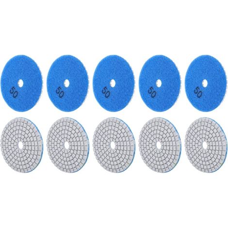 10 dischi diamantati da 7,6 cm (3 pollici) per levigare marmo, cemento e pietra - Confezione da 10 - Grana 50 (1/4)