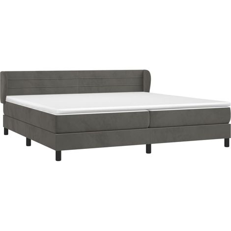 Cama box spring con colchón terciopelo gris oscuro 200x200 cm vidaXL