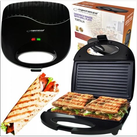 Macchina per sandwich con tortilla 1000W Esperanza 1000W