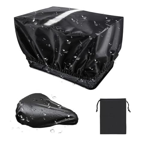 2 Set Regenschutz Fahrradkorb, Schwarz Regenabdeckung Korb Abdeckung Fahrradkorb Regenschutz Aufbewahrungstasche für Gängigen Fahrradtypen (1/5)