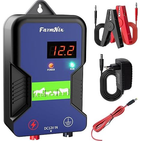 ClôTure éLectrique Pour Animaux, 15KM À affichage LED 2 Joule 12kV alimentation électrique de clôture de branchement pour la prévention de la faune, ferme, volaille, jardin (1/5)
