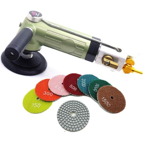 3" 4" 5" Ponceuse d'alimentation en Eau pneumatique Tenue dans la Main for Le Granit de marbre de Pierre Humide de polisseur d'air de tuile en métal de Pierre(5 inch Set) (1/2)